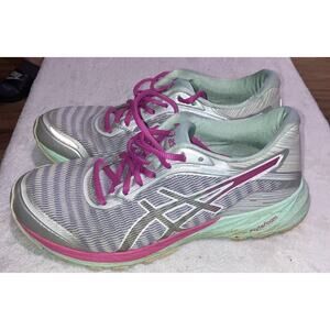 Asics Womens Dynaflyte T6F8Y Gray Pink Running Shoes Sneakers Size 9